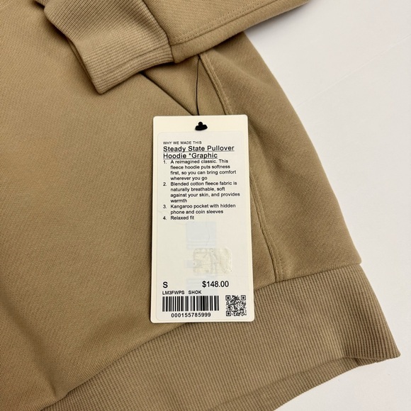 Lululemon Steady State Pullover Hoodie Run Graphic -  Sheer Oak Tan, Size S - Picture 4 of 8